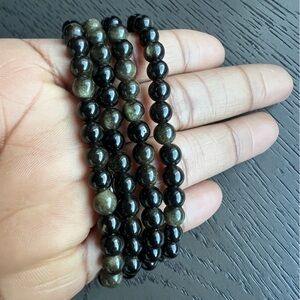 Golden/Silver obsidian bracelet 6mm